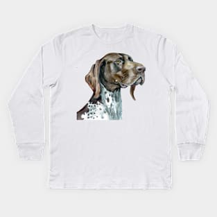 German Shorthaired Pointer Watercolor - Gift For Dog Lovers Kids Long Sleeve T-Shirt